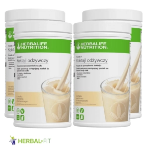 ZESTAW FIT QUATRO MAX 4x Koktajl Herbalife Formuła1- 780g o smaku waniliowo-śmietankowym
