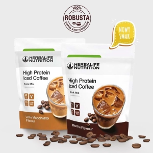 High Protein Iced Coffee Latte Macchiato - kawa z mocą białka